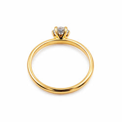 SOLITARIO EN ORO AMARILLO CON DIAMANTE NATURAL
