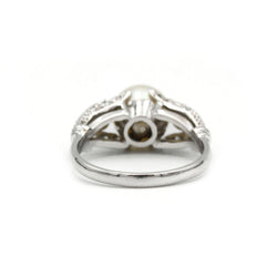Bague - Or, diamants et perle