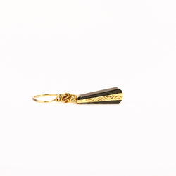 Boucles d'oreilles Dormeuses pendantes en onyx et or jaune