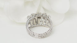 Bague Art Déco en or blanc et platine, diamants