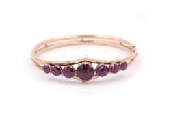 Bracelet jonc grenats de Perpignan en or