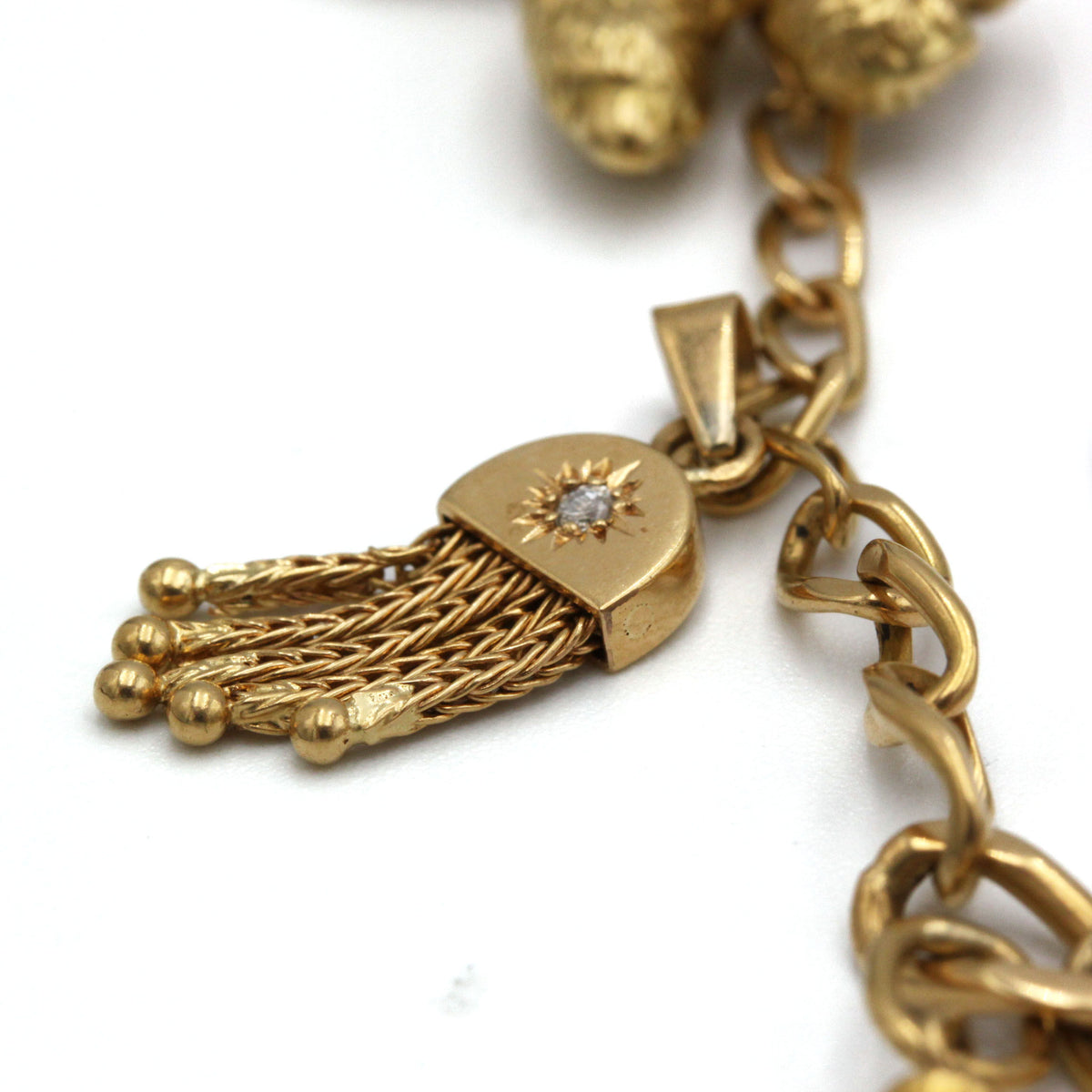 Bracelet Breloques - Or, Diamants, Résine & Amazonite