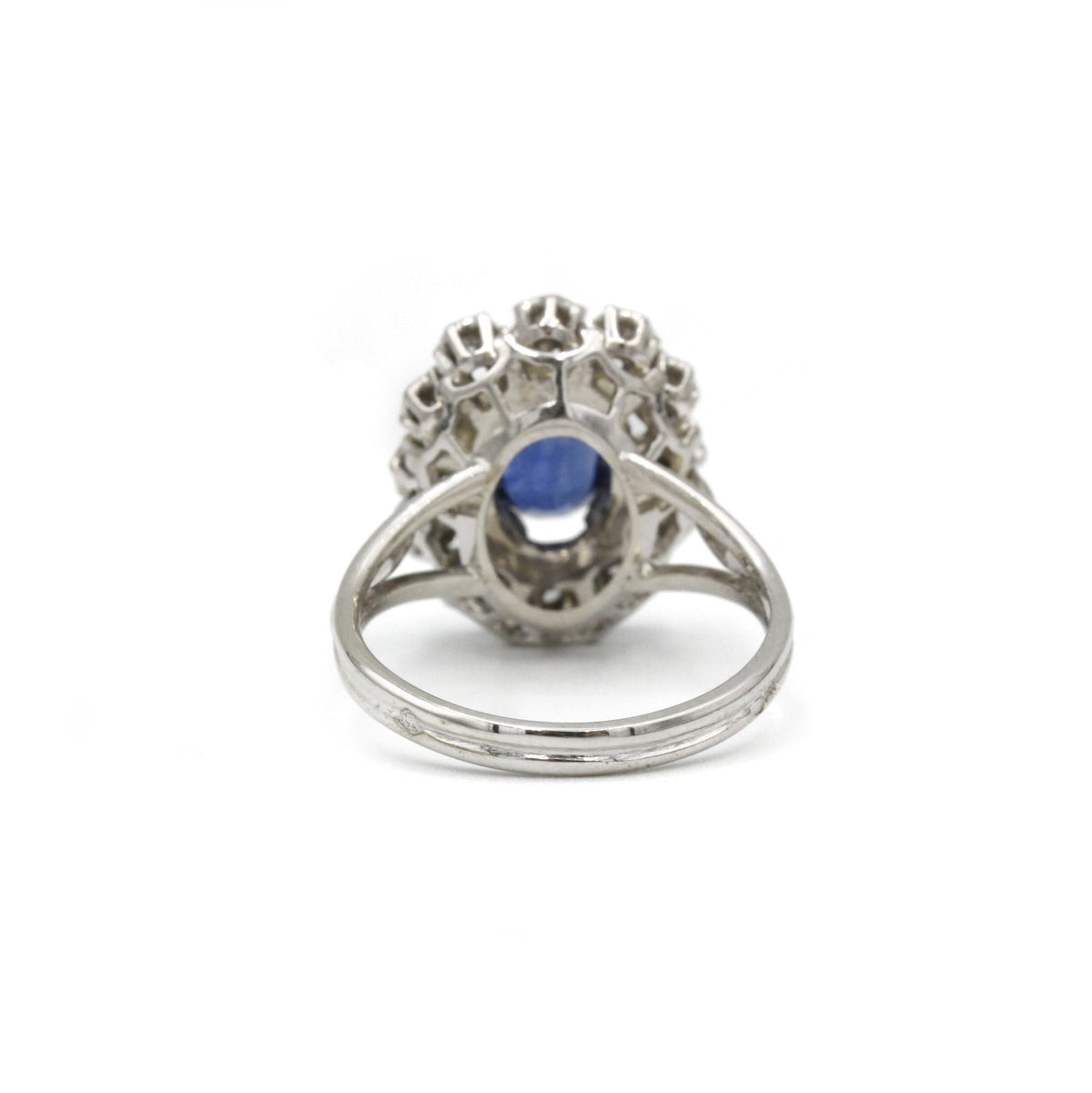Bague - Or, Platine, Saphir & Diamants