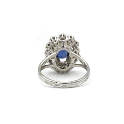 Bague - Or, Platine, Saphir & Diamants
