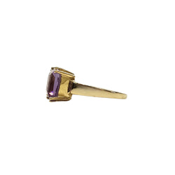 Bague en or jaune 18 carats et amethyste taille princesse - Taille EU60