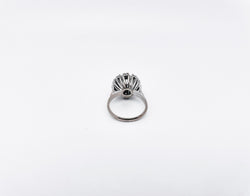 Bague Marguerite double halo diamants en or blanc