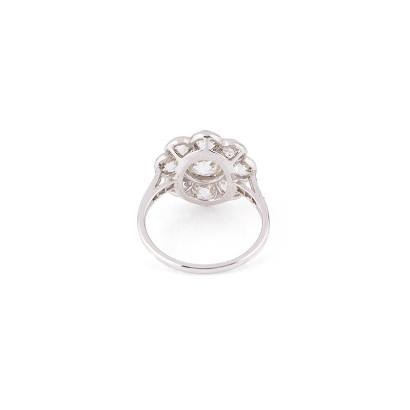 Bague Marguerite Art Déco en platine et diamants