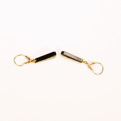 Boucles d'oreilles Dormeuses pendantes en onyx et or jaune