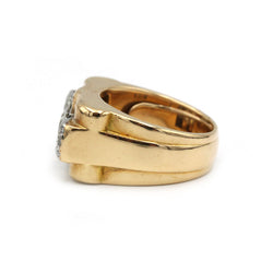 Bague Tank - Or, platine et diamants