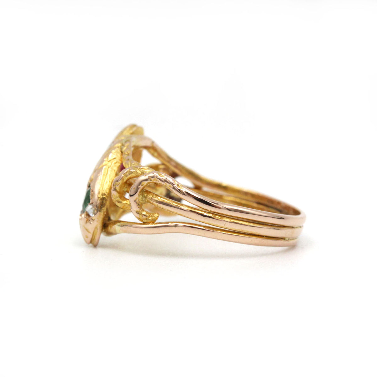 Bague Serpent - Or, Diamants, Rubis & Emeraude