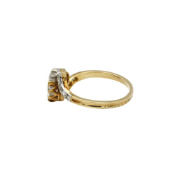 Bague Toi & Moi en or jaune, platine et diamants