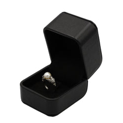 Bague - Or, diamants et perle