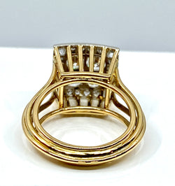 Bague en or jaune et or blanc 18 carats pavée de diamants