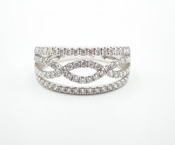 Bague en diamants brillants torsadés