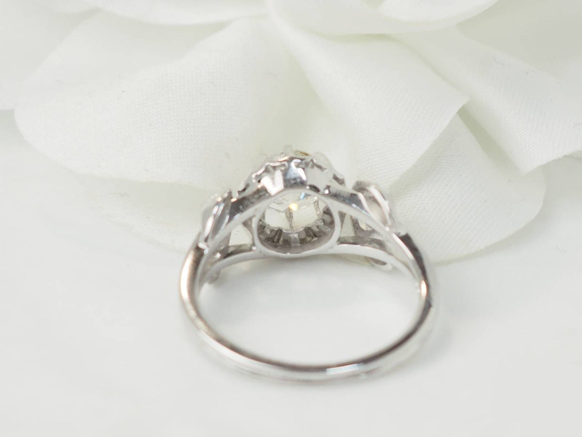 Bague solitaire en or blanc platine et diamant 1,20ct