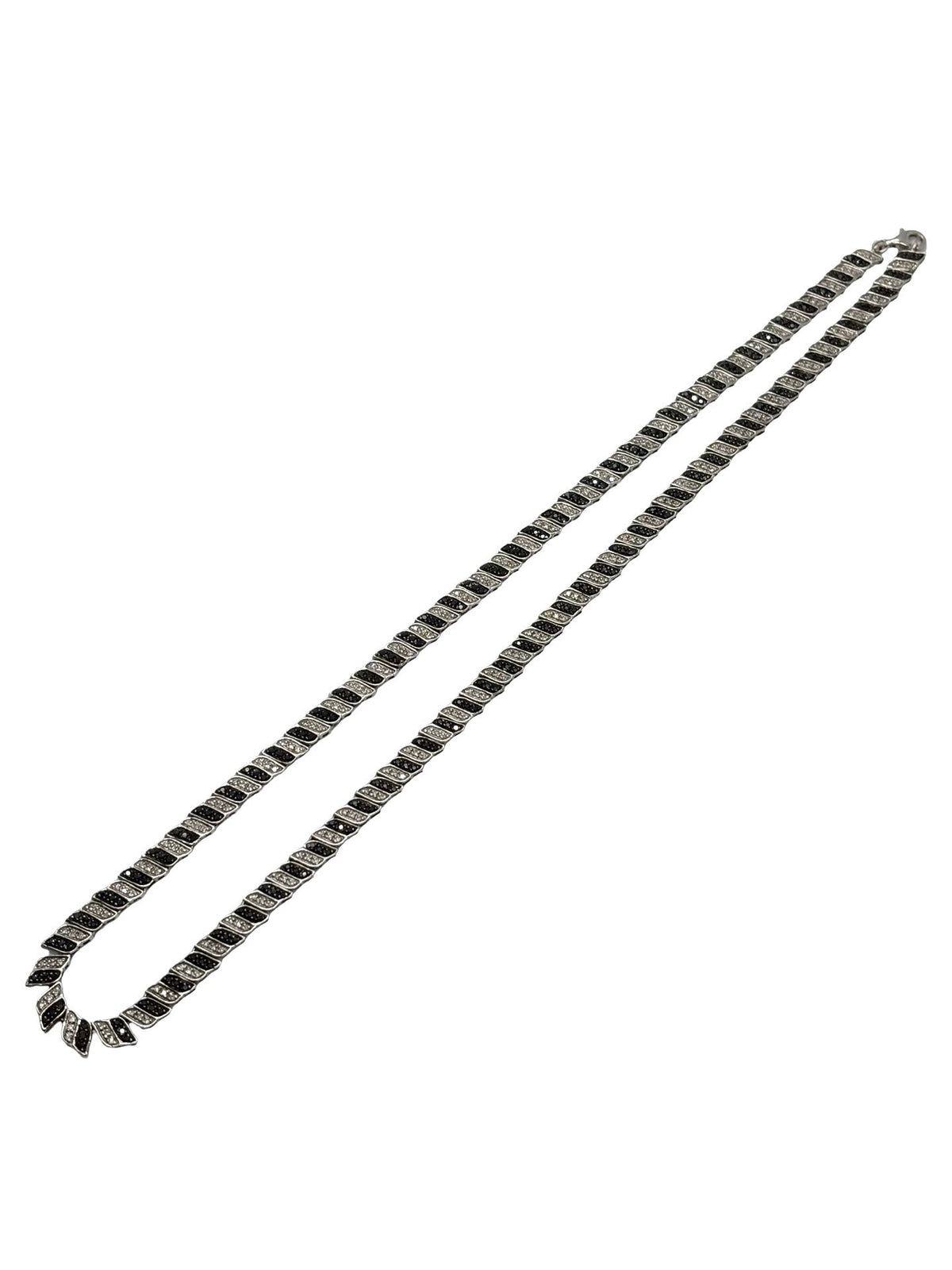 Collier en or blanc 18K et diamants incolores et noirs 2 ct