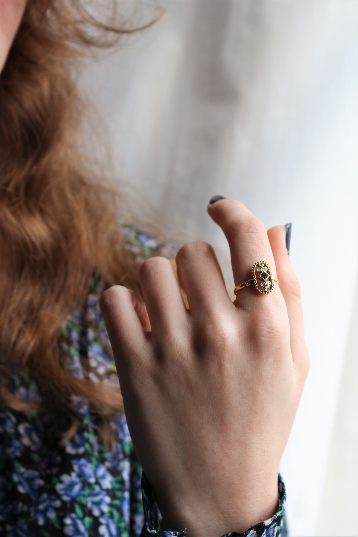 Bague Ovale Ajouré Saphir