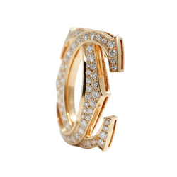 Cartier - Broche Vintage - Motif Double C - Or jaune et Diamants
