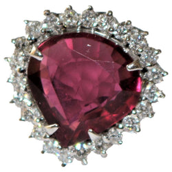Bague rubellite et diamants