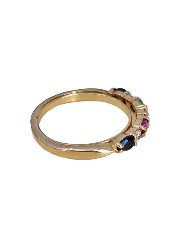 Bague Demi-alliance Américaine, en or jaune 18k
