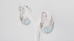 Boucles d'oreilles Clips en or blanc aigues marines et diamants
