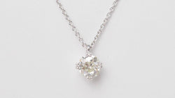 Collier solitaire en or blanc et diamant 1,40ct