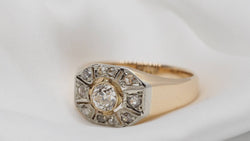 Bague en or bicolore et diamants