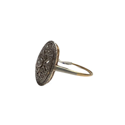 SORTIJA de PLATINO y ORO 18 kts ART DECO AÑOS 1930-35  con DIAMANTES