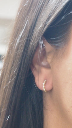 Boucles d'oreilles en or jaune et diamants