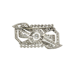 Broche Art-Déco - Or, Platine & diamants