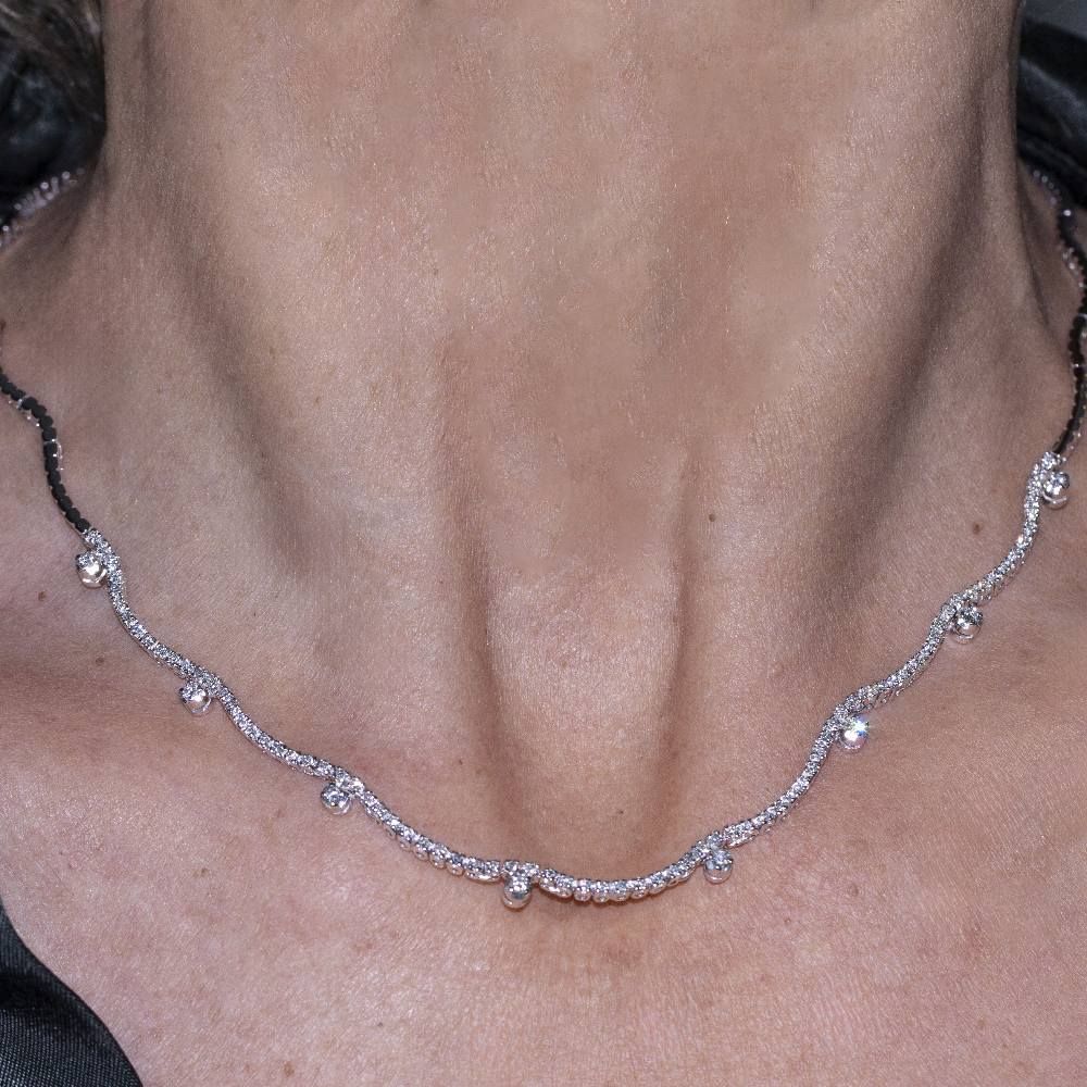Collier VAGUES en or blanc et diamants