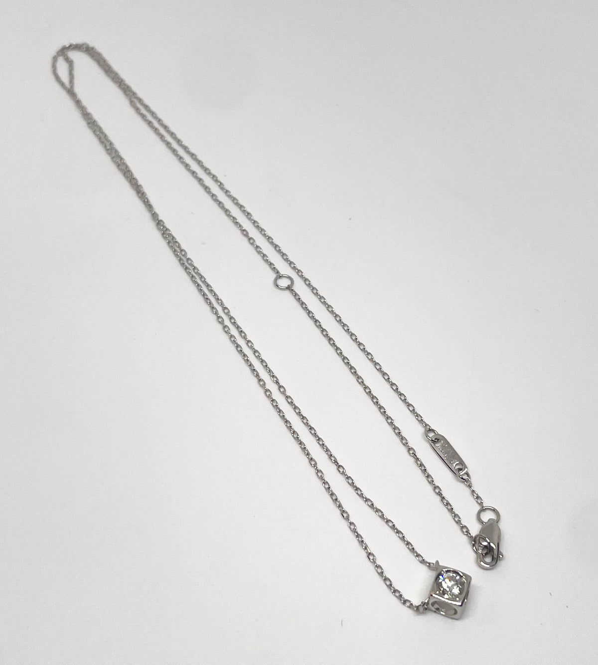 Dinh Van- Collier le cube or blanc taille moyen
