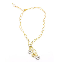 Collier en or bicolore avec des cœurs