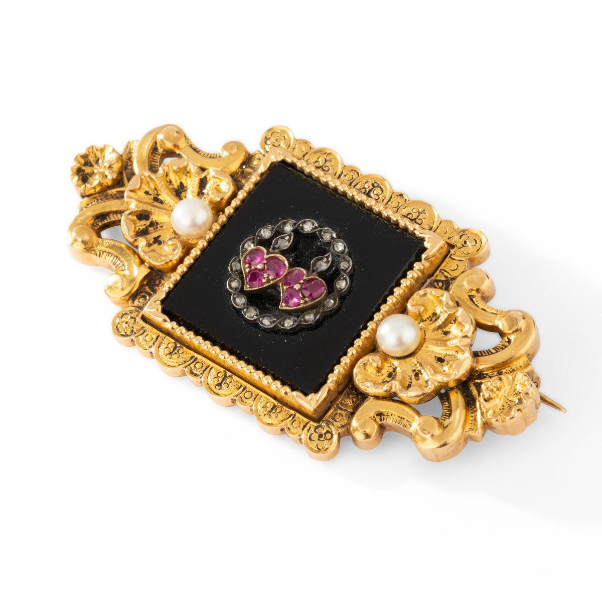 Broche Coeurs enlacés
