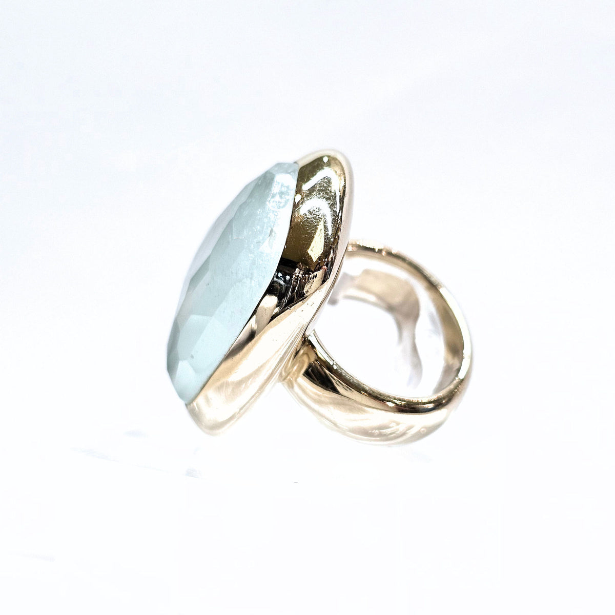 Bague Pomellato en or blanc 18 carats et aigue-marine EU50