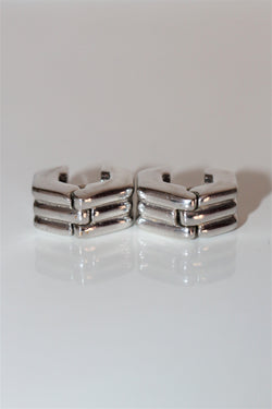 Chimento Boucles Pour Oreilles Percées Vintage En Or Blanc
