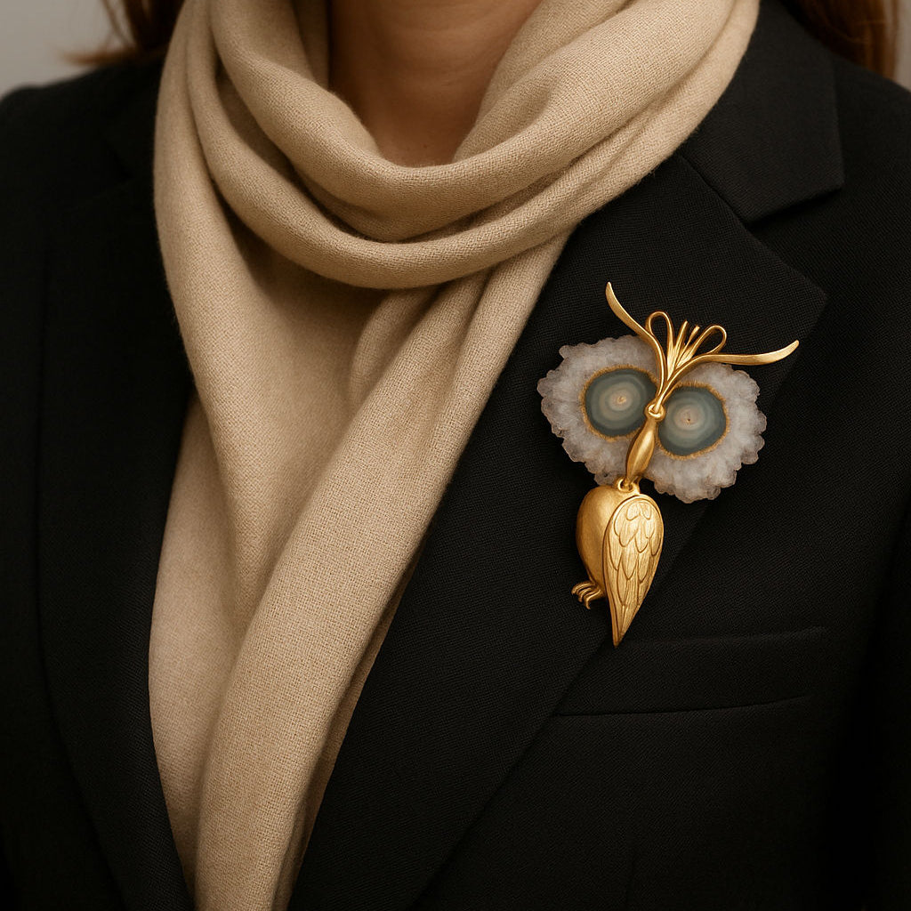 Broche/pendentif hiboux époque 1950/1960