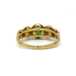 Bague - Or, Diamants Et Emeraude