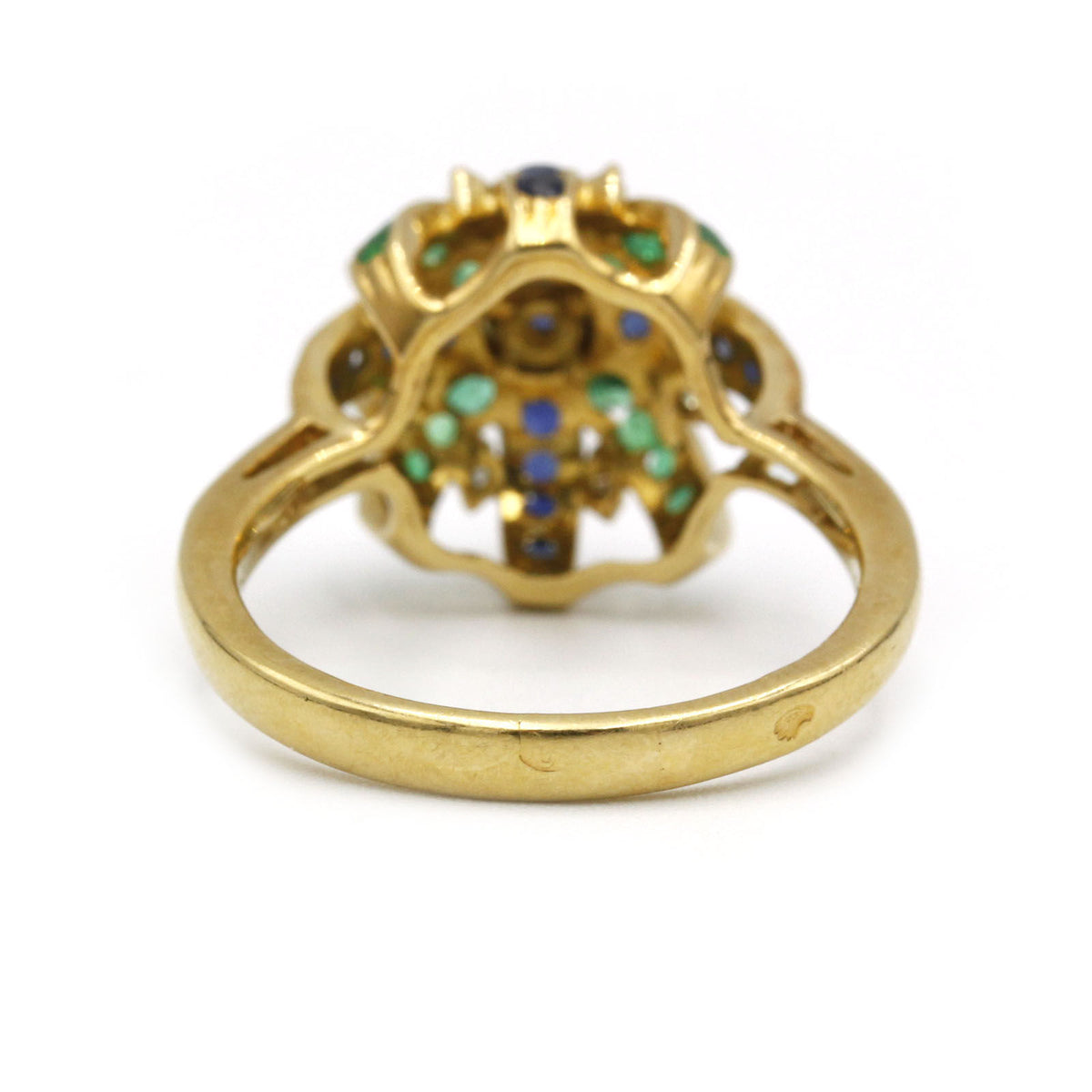 Bague - Or, Diamants, Emeraudes & Saphirs