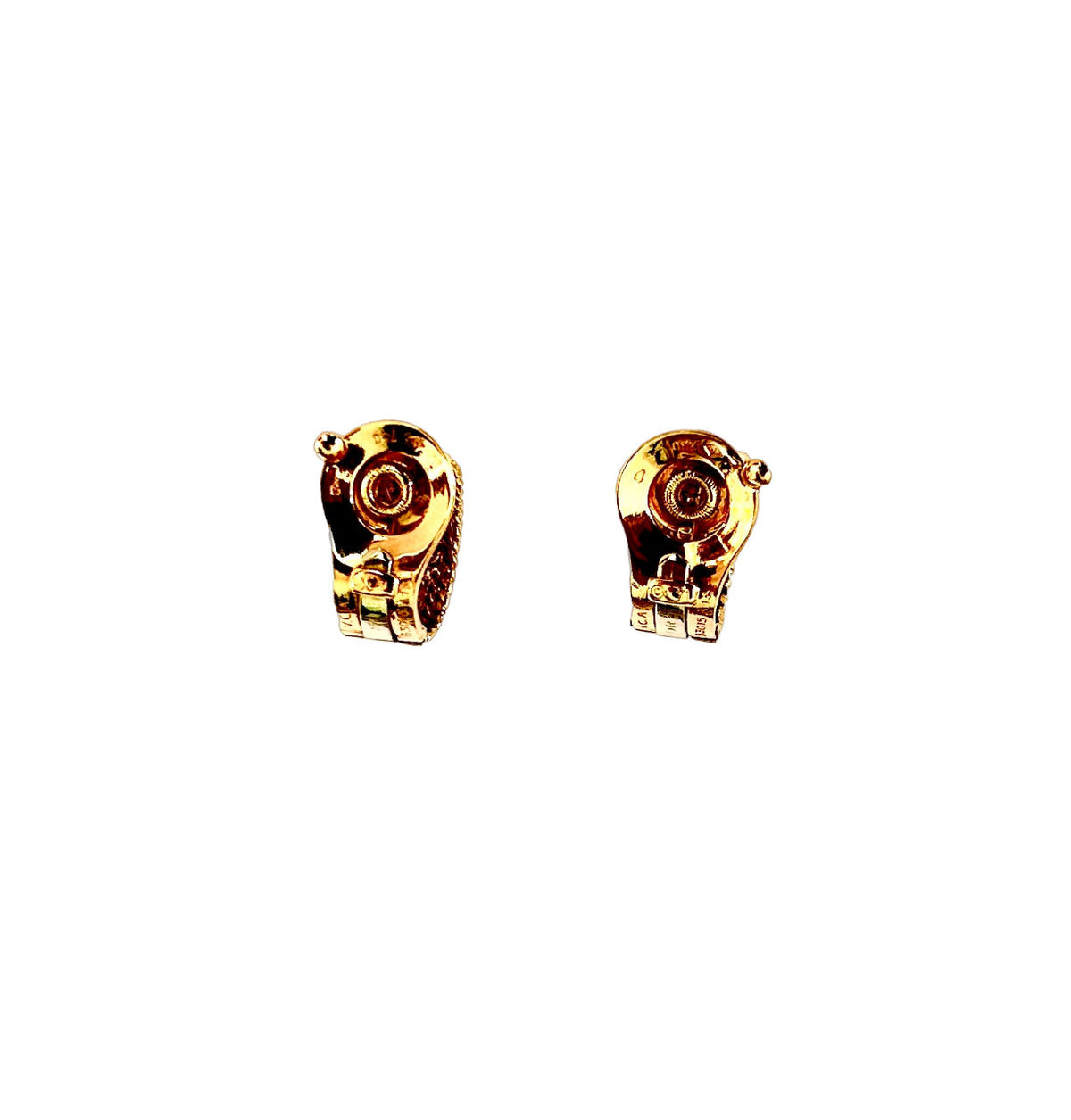 Paire de boucles d'oreilles VAN CLEEF & ARPELS en or jaune, diamants, ébène et cristal de roche