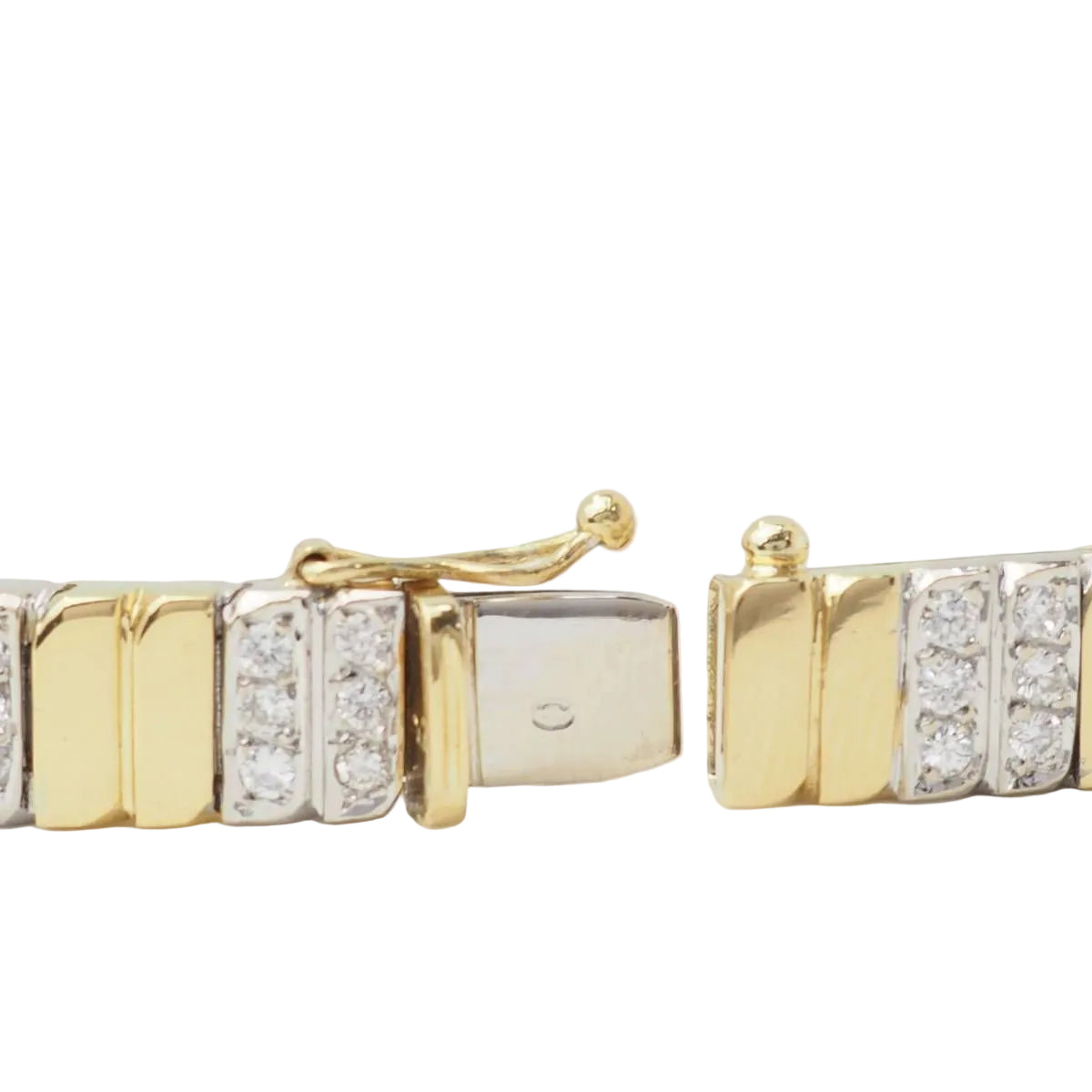 Bracelet Souple en or jaune, or blanc et diamants