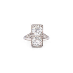 Bague Toi et Moi en or blanc et diamants