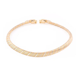 Collier Torque CARTIER "Têtes de panthère" en 3 ors