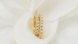 Boucles d'oreilles en or jaune et diamants