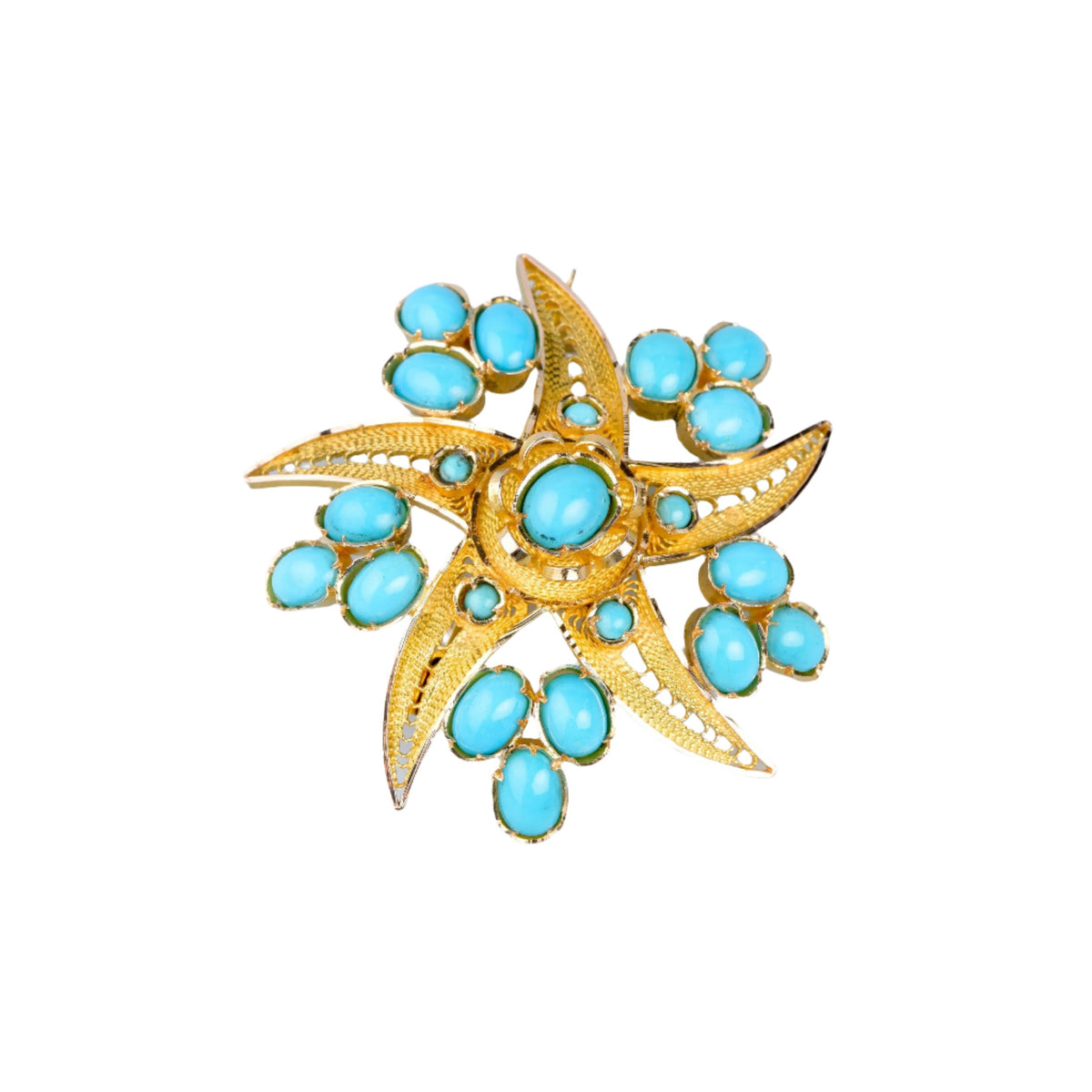 Broche Starfish « Etoile de mer » en or jaune 18 carats de l’époque Art-Déco