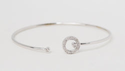 Bracelet Jonc flexible en or blanc et diamants