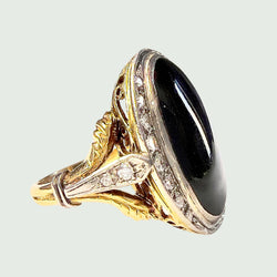SORTIJA ART DECO ÉPOCA 1930-35 DE DIAMANTES Y ONIX