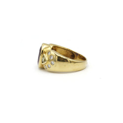Bague - Or, améthyste, péridots & diamants