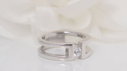Bague en or blanc et diamant