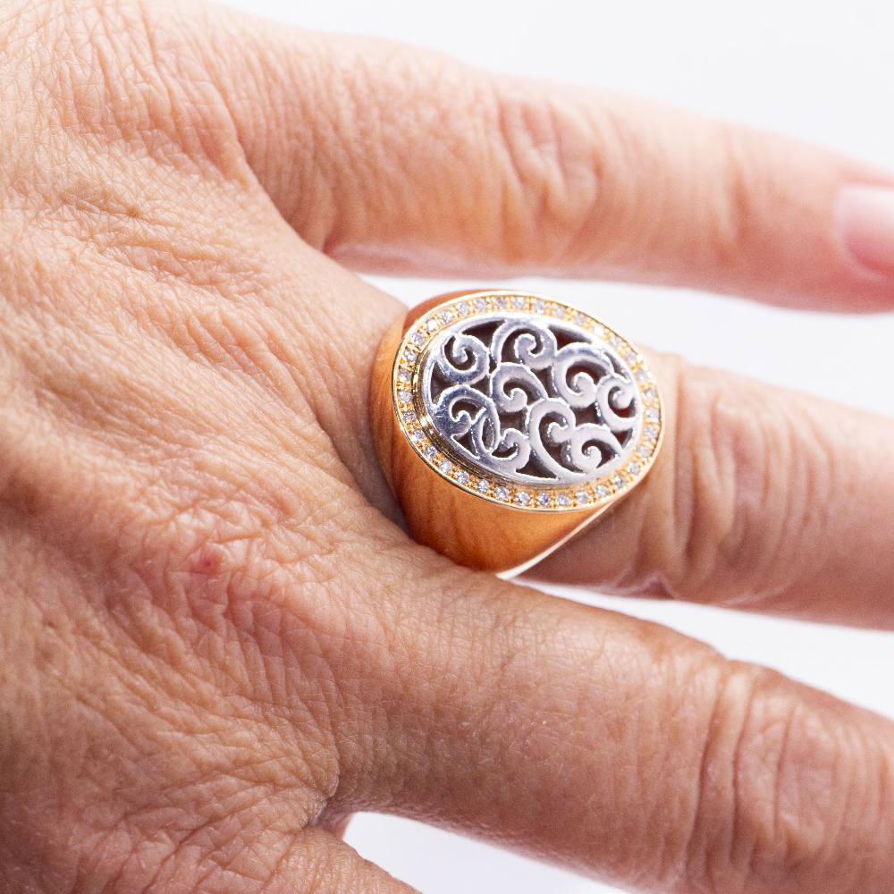 Bague SIGNAL en or bicolore et diamants